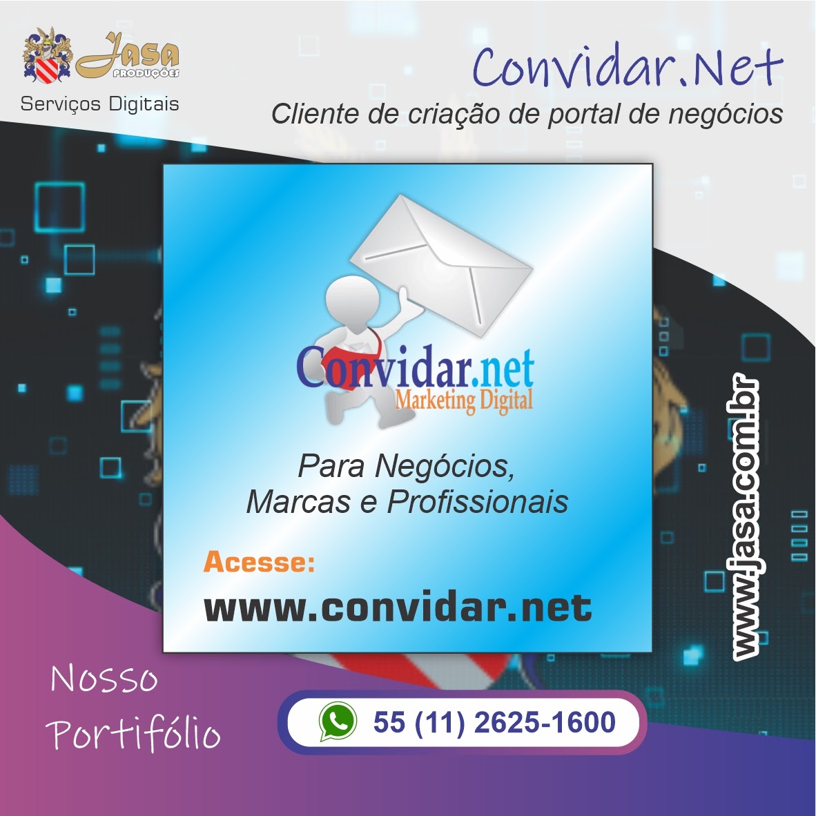 Imagem sobre Portfolio do Cliente 2: Convidar.Net ramo Publicidade e Marketing Digital